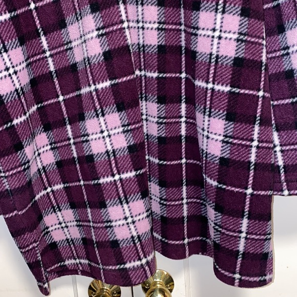 Crossroads Woman 1X Purple White Plaid Half Zip Up Sweater - Picture 7 of 13